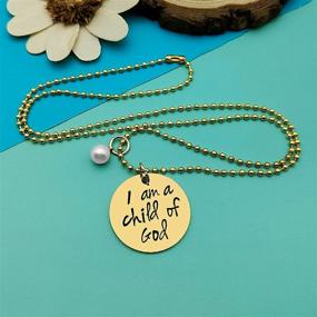 img 2 attached to 🙏 Baptism Gifts for Godchild: Christian Necklace for Women & Girls with Bible Verse, Perfect Religious & First Communion Gift, Ideal for Goddaughter & Daughter, I am a Child of God Necklace – Baby Shower Gifts