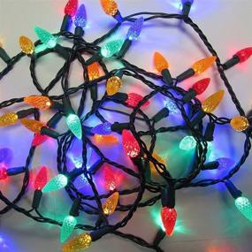 img 1 attached to 🍓 UL Certified Multicolor C6 LED Strawberry String Lights - 120 Faceted Bulbs, 32 Feet Green Wire - Ideal for Indoor/Outdoor Christmas Decor