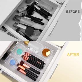 img 2 attached to 🗄️ Kootek 12 Pcs Drawer Organizer Trays - 3 Sizes, Plastic Bins for Bathroom, Makeup, Kitchen, Office Supplies - Customize Layout with Dividers, Storage Organizers for Dresser, Flatware, Cutlery