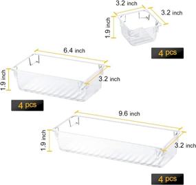 img 3 attached to 🗄️ Kootek 12 Pcs Drawer Organizer Trays - 3 Sizes, Plastic Bins for Bathroom, Makeup, Kitchen, Office Supplies - Customize Layout with Dividers, Storage Organizers for Dresser, Flatware, Cutlery