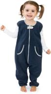 👶 baby deedee sleep fleece kicker sack, navy, wearable blanket sleeper 2-4t with feet logo