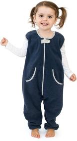 img 4 attached to 👶 baby deedee Sleep Fleece Kicker Sack, Navy, Wearable Blanket Sleeper 2-4T with Feet