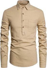 img 3 attached to DELCARINO Casual Button Down Regular Fit XX Large Men's Clothing