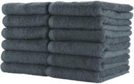 arkwright bleach resistant salon towels (16x27, 12-pack) - 100% cotton towels for salon use - charcoal logo