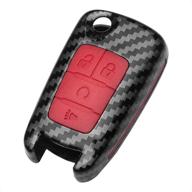 tangsen flip key fob case compatible with buick chevrolet gmc 3 4 button keyless entry remote control accessories personalized double protective cover abs plastic carbon fiber red silicone logo