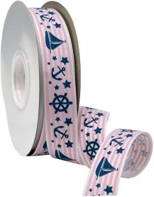 img 1 attached to 🎀 Morex Ribbon Nautical Baby Grosgrain Fabric Ribbon, Light Pink, 7/8-Inch by 25-Yard Spool