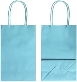 img 1 attached to 🎁 Medium Gift Bags, Party Bags, Artseen Kraft Paper Bags with Handles 7.6X4.0X10.0 inches (Pack of 12) - Light Blue