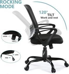 img 1 attached to Ergonomic Rolling Computer Support Adjustable Furniture and Home Office Furniture