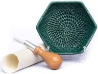 🧄 the handcrafted ceramic garlic grater set - includes grater, peeler, and brush by the grate plate logo