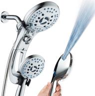 🚿 aquacare as-seen-on-tv high pressure 3-way shower head combo with adjustable arm - 50-mode rain, antimicrobial nozzles, tub & pet power wash, 6 ft. stainless steel hose, all chrome finish logo