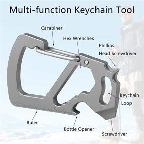 img 3 attached to 🔑 Ultimate Autuveen Titanium Carabiner Key Clip: Multifunctional EDC Keychain with Bottle Opener, Hex Wrenches, Screwdriver, Ruler & More!