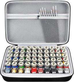 img 4 attached to Testors Paint Storage Case: Holds 60 Bottles & 9 Fine Detail Miniatures Paint Brushes