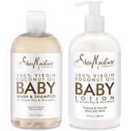 👶 shea moisture baby set - 100% virgin coconut oil baby wash and shampoo (13 ounce) + 100% virgin coconut oil baby lotion (13 ounce) logo