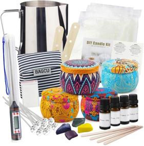 img 4 attached to 🕯️ Candle Making Kit - DIY Scented Candles Supplies Set for Adults and Beginners with 21 Oz Beeswax, 10 Cotton Wicks, 4 Candle Jars, 4 Fragrances, Dyes, and a Melting Pot.