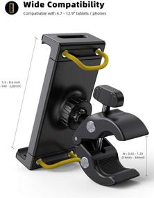 img 1 attached to 🚴 Lamicall Spinning Bike Tablet Holder Mount: Gym Treadmill Tablet Stand for Microphone Stand & Indoor Stationary Exercise Bicycle