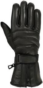 img 1 attached to 🧤 Genuine Leather Black Cold Weather Motorcycle Riding Gloves for Men