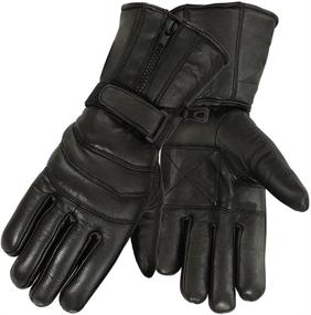 img 2 attached to 🧤 Genuine Leather Black Cold Weather Motorcycle Riding Gloves for Men