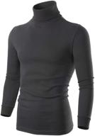 👕 men's long sleeve thermal turtleneck underwear sweater - base layer shirt for men, black and white logo