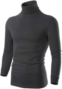 img 4 attached to 👕 Men's Long Sleeve Thermal Turtleneck Underwear Sweater - Base Layer Shirt for Men, Black and White