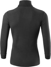 img 2 attached to 👕 Men's Long Sleeve Thermal Turtleneck Underwear Sweater - Base Layer Shirt for Men, Black and White