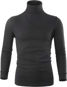 img 3 attached to 👕 Men's Long Sleeve Thermal Turtleneck Underwear Sweater - Base Layer Shirt for Men, Black and White