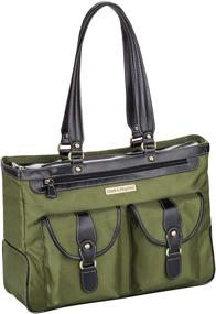 img 1 attached to 💼 Clark & Mayfield Marquam Metro Laptop Handbag 18.4" in Pesto Green - Stylish and Practical Solution for Carrying Your Laptop