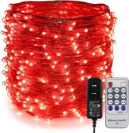 🌟 enhance your space with er chen fairy lights plug in - 99ft/30m 300 led silver coated copper wire starry string lights for stunning outdoor and indoor decor - ideal for bedroom, patio, garden, party, christmas tree (red) logo