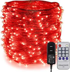 img 4 attached to 🌟 Enhance Your Space with ER CHEN Fairy Lights Plug in - 99Ft/30M 300 LED Silver Coated Copper Wire Starry String Lights for Stunning Outdoor and Indoor Decor - Ideal for Bedroom, Patio, Garden, Party, Christmas Tree (Red)