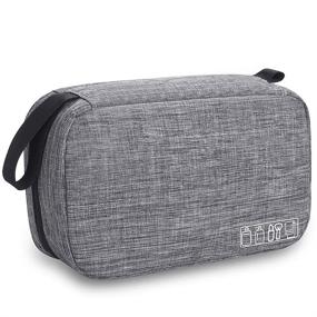 img 4 attached to 🧳 Compact Waterproof Toiletry Bag: Portable Hygiene Organizer for Travel, Gym, Shower - Grey Dopp Kit for Women & Men