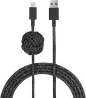 ultra-durable 10ft mfi certified lightning to usb charging cable 📱 with weighted knot for iphone/ipad - native union night cable in cosmos logo
