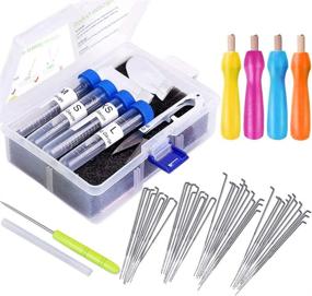 img 4 attached to 🧵 51-Piece Needle Felting Tool Kit: 4 Sizes Felting Needles with Colored Wood Handles, Awl, and Storage Box for Needle Felt Supplies & Tools