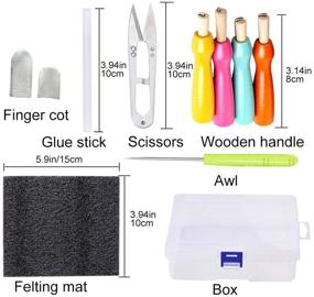 img 2 attached to 🧵 51-Piece Needle Felting Tool Kit: 4 Sizes Felting Needles with Colored Wood Handles, Awl, and Storage Box for Needle Felt Supplies & Tools