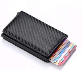 img 2 attached to 💼 Ultimate Protection: Blocking PU Leather Aluminum Business B Carbon Wallet