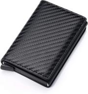 💼 ultimate protection: blocking pu leather aluminum business b carbon wallet logo