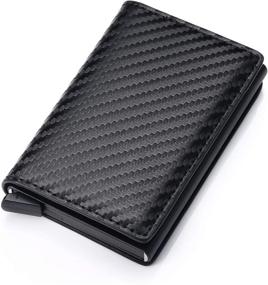 img 4 attached to 💼 Ultimate Protection: Blocking PU Leather Aluminum Business B Carbon Wallet