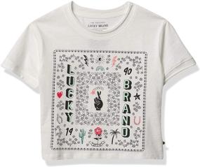 img 2 attached to 👚 Lucky Brand Girls' Trendy Short Sleeve Fashion Top