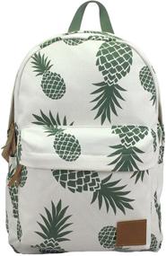 img 4 attached to 🍍 AOAKY White Pineapple Lightweight University Backpack