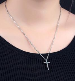 img 2 attached to 💎 Stunning Birthstone Tiny Cross Pendant Necklace: A Perfect Birthday Gift for Women – XOYOYZU Fashion Jewelry