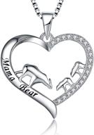 muatogiml 925 sterling silver mama bear panda elephant sloth animal necklace - perfect mother's day gift! logo