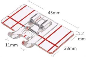 img 1 attached to 🧵 HONEYSEW Top-Load Border Guide Foot Stitch Sewing Machine Presser Foot - Low Shank Snap-On Compatible with Singer, Brother, Babylock, Euro-Pro, Simplicity, White, Janome, Kenmore, Juki, New Home