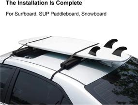 img 3 attached to 🏄 Wonitago Universal Surfboard Soft Roof Rack Pads (Pair), 19/28" Long, Including Tie Down Straps - Ideal Car Roof Rack for Paddleboard, Snowboard, and Canoes