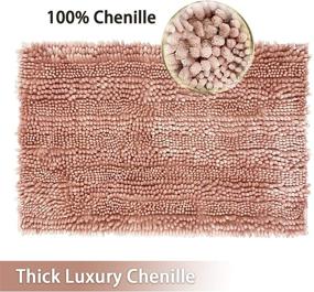 img 3 attached to 🛀 Civkor 2-Piece Pink Bathroom Rugs Mats Set - Butter Chenille Bath Mat Rug with Non-Slip Backing - Shiny Noodle Texture - Super Absorbent & Machine Washable - Sizes: 31x20" and 24x16