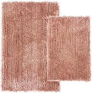 🛀 civkor 2-piece pink bathroom rugs mats set - butter chenille bath mat rug with non-slip backing - shiny noodle texture - super absorbent & machine washable - sizes: 31x20" and 24x16 logo