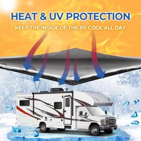 img 3 attached to 🚐 BougeRV RV Windshield Window Snow Cover for Class C Ford E450 1997-2022: Ultimate Protection for Motorhome Windshield in Harsh Winter Conditions with Mirror Cutouts and 4 Layers for Enhanced Durability - Silver