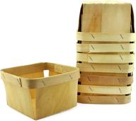 🍓 cornucopia quart wooden berry baskets (8-pack): versatile 5.75-inch square vented wood boxes for fruit picking, easter, or arts & crafts logo