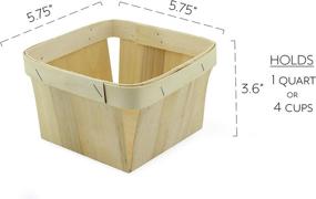 img 2 attached to 🍓 Cornucopia Quart Wooden Berry Baskets (8-Pack): Versatile 5.75-Inch Square Vented Wood Boxes for Fruit Picking, Easter, or Arts & Crafts