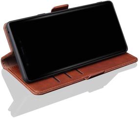 img 1 attached to 📱 FLYEE Wallet Case for Samsung Galaxy Note 9 (6.4 inch) - Card Holder & Slim Magnetic Protective Cover in Brown - Buy Now