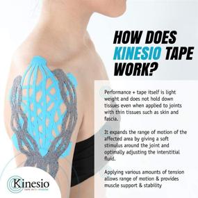 img 3 attached to Kinesio Tex Performance + Blue Therapeutic Knee and Shoulder Medical Tape - 2in x 16.4 ft: Explore the Benefits!