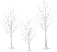 🌳 reimagined led birch tree lamp set - 4ft 5ft 6ft, indoor outdoor use, perfect for summer weddings, christmas parties, and home decor, warm white lighting логотип