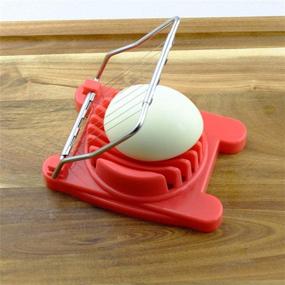 img 2 attached to 🥚 TangoLL Egg Slicer - Premium Hard-Boiled Egg Cutter with Durable Stainless Steel Wires (Red)